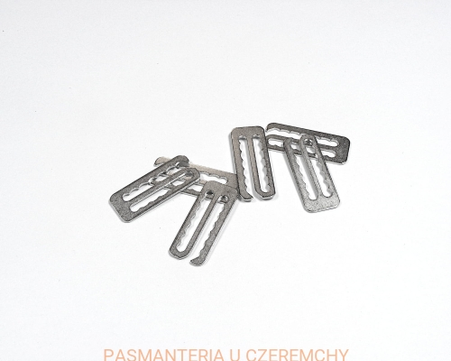 zaczep do ramiączka 25 mm metalowy, miralloy, srebrny - opak. 20 szt.