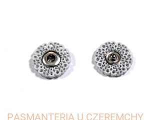 zatrzaski metalowe 21 mm ażurowe lakierowane -  jasnoszare /szare/