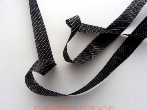  taśma flizelinowa skośna czarna 15 mm