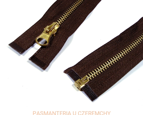 zamek 35 cm ciemnobrązowy rozdzielczy metalowy VT10 mosiądz