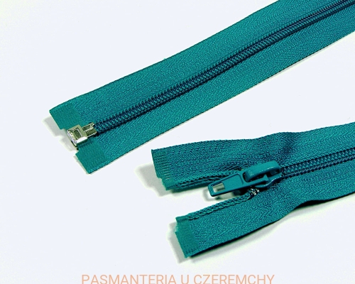 zamek 60 cm turkusowy rozdzielczy plastikowy spirala rozm. 5