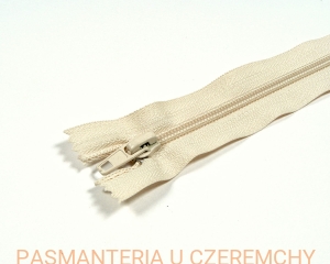 zamek 18 cm ecru nierozdzielczy  spirala rozm. 5