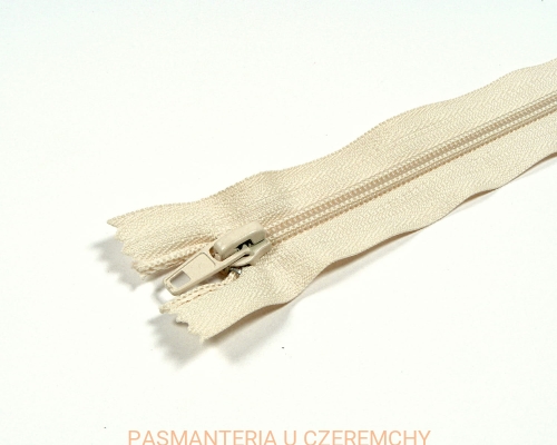 zamek 18 cm ecru nierozdzielczy spirala rozm. 5