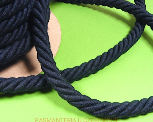 sznur - linka bawełniana skręcana 17 mm granatowa