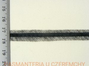 taśma flizelinowa do szwów z tasiemką czarna 10 mm /taśma formująca, szewband/  - 100 mb