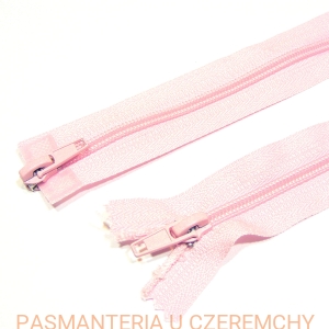 zamek 180 cm jasnoróżowy rozdzielczy dwusuwakowy spirala 5  /różowy/