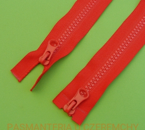 zamek 75 cm czerwony rozdzielczy dwusuwakowy kostka rozm.5