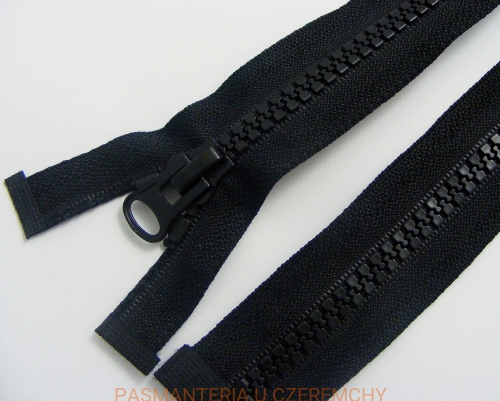 zamek rozdzielczy typu kostka /grubsza, 7 mm/ 80 cm czarny