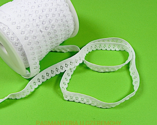 guma obszywkowa 13 mm biała /gumokoronka/