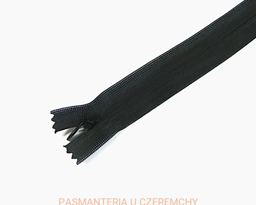 zamek 20 cm czarny kryty