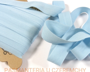 guma łamana 21 mm jasnoniebieska matowa - opakowanie 20 m /lamówka elastyczna, lamówka gumowa niebieska/   