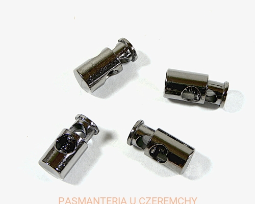 metalowy stoper do sznurka - czarny nikiel