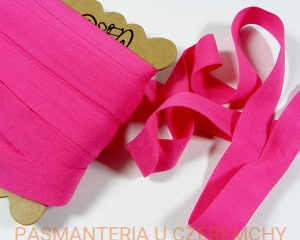 guma łamana 21 mm intensywnie różowa matowa - opak. 20 m /lamówka elastyczna, lamówka gumowa amarantowa/ 