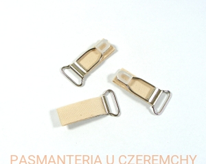 żabka do zapinania pończoch beżowa /żabki do pasa do pończoch/   