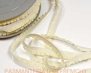 guma z falbanką 12 mm kremowożółta /gumokoronka, guma obszywkowa ecru, żółta/  