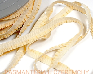 guma z falbanką 12 mm jasnobeżowa /gumokoronka, guma obszywkowa ecru, cielista/   