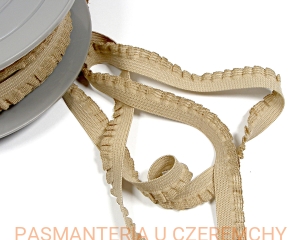 guma z falbanką 12 mm beżowa /gumokoronka, guma obszywkowa/    