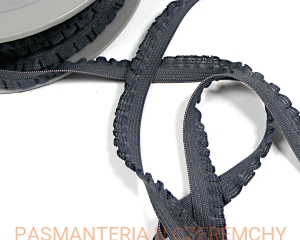 guma z falbanką 12 mm szara /gumokoronka, guma obszywkowa/     