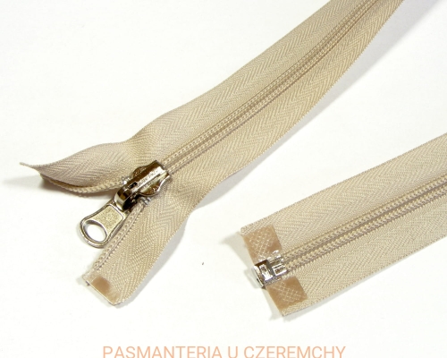 zamek 65 cm jasnobeżowy rozdzielczy dwustronny spirala rozm. 5