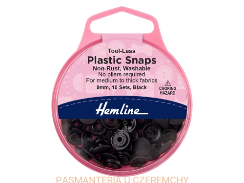 napy plastikowe samozaciskające się 9 mm czarne Hemline