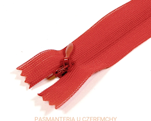 zamek 50 cm czerwony nierozdzielczy kryty