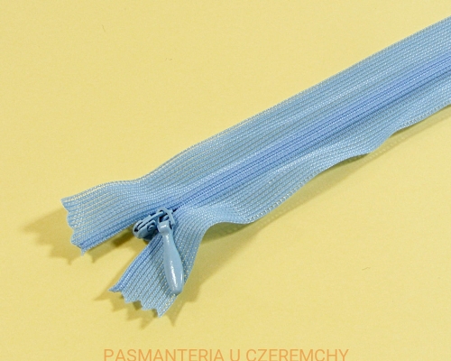 zamek 25 cm niebieski nierozdzielczy kryty