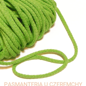 sznurek odzieżowy bawełniany 5 mm - jasnozielony /zielony