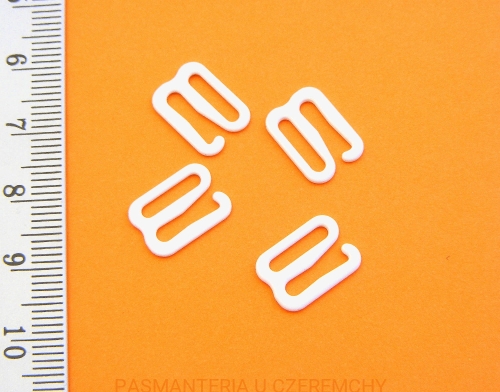 zaczep do ramiączka /do muszki/ 10 mm metalowy biały