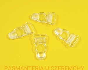 żabka do zapinania pończoch bezbarwna plastikowa /żabki do pasa do pończoch przeźroczyste/     
