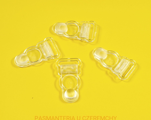 żabka do zapinania pończoch bezbarwna plastikowa