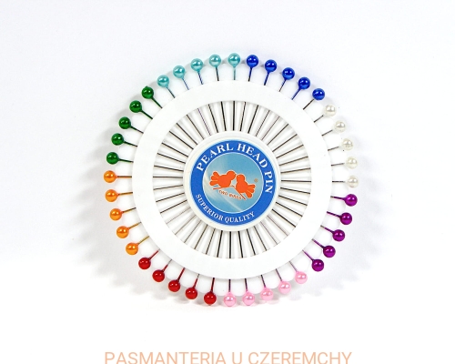 szpilki 34 mm z główką plastikową - miks kolorów