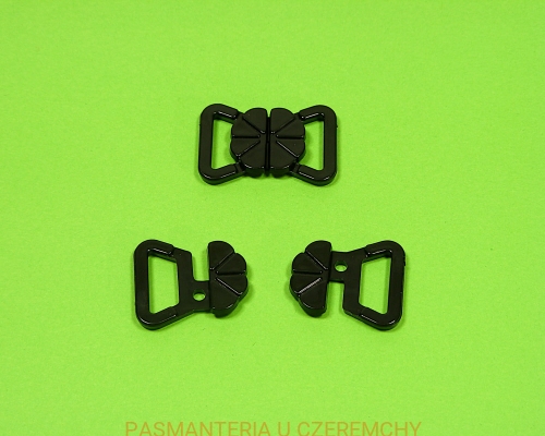 zapięcie bieliźniarskie 15 mm plastikowe czarne