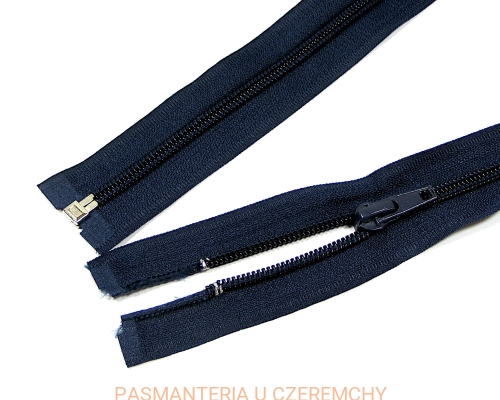 zamek 90 cm granatowy rozdzielczy plastikowy spirala rozm. 5