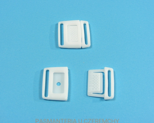 zapięcie bieliźniarskie 18 mm plastikowe białe