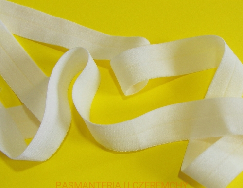 Guma łamana 21 mm matowa /lamówka elastyczna, lamówka gumowa/ biała 