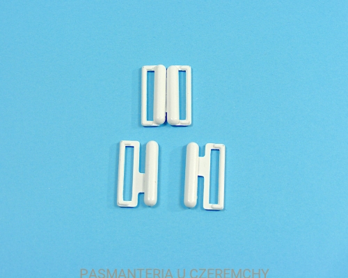 zapięcie metalowe 20 mm - kolor biały