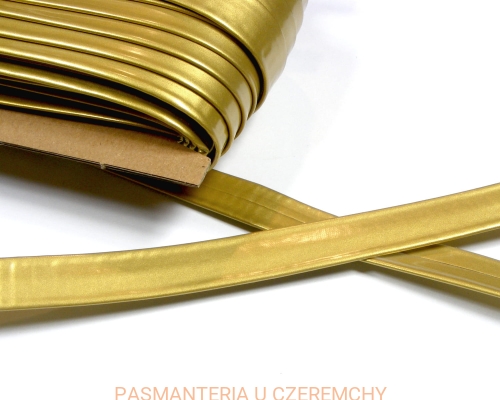 lamówka z eko-skóry 15 mm złota /ze skaju/