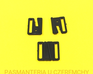 zapięcie bieliźniarskie 18 mm plastikowe czarne /do biustonosza, do stroju kąpielowego/ 