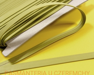 lamówka z eko-skóry 10 mm zielona matowa  - opak. 20 m /ze skaju/ 