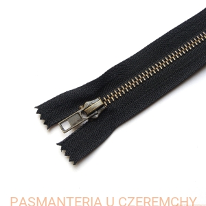 zamek 18 cm czarny nierozdzielczy VT10 mosiądz oksydowany