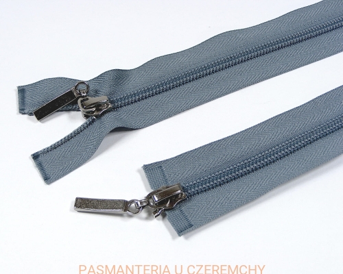 zamek 85 cm szary rozdzielczy dwusuwakowy spirala rozm.5