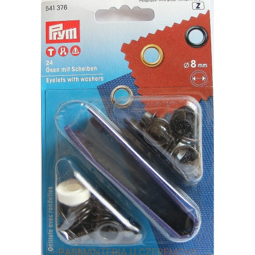 oczka - nity oczkowe PRYM 541 376 8 mm czarne oksydowane