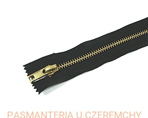 zamek 18 cm czarny nierozdzielczy VT10 mosiądz