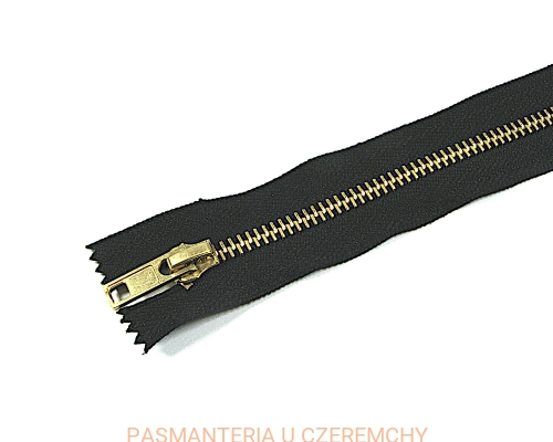 zamek 18 cm czarny nierozdzielczy VT10 mosiądz