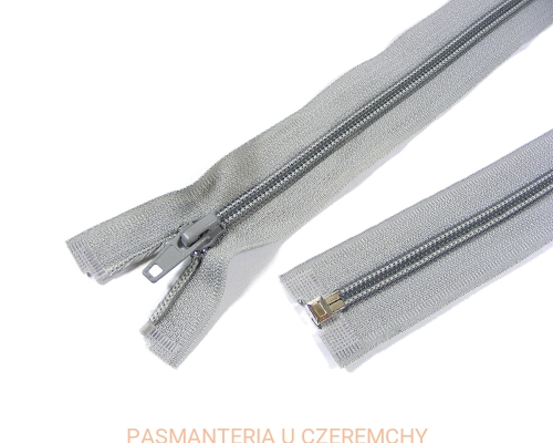 zamek 70 cm jasny szary rozdzielczy plastikowy spirala rozm. 5