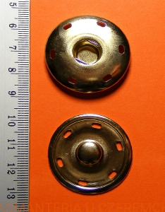 zatrzaski metalowe 35 mm - złote