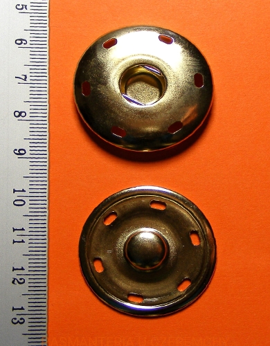  zatrzaski metalowe 35 mm - złote