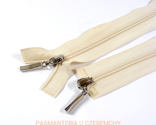 zamek 80 cm ecru rozdzielczy dwusuwakowy spirala 5