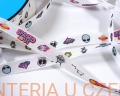 tasiemka drukowana 12 mm - biała w motywy UFO