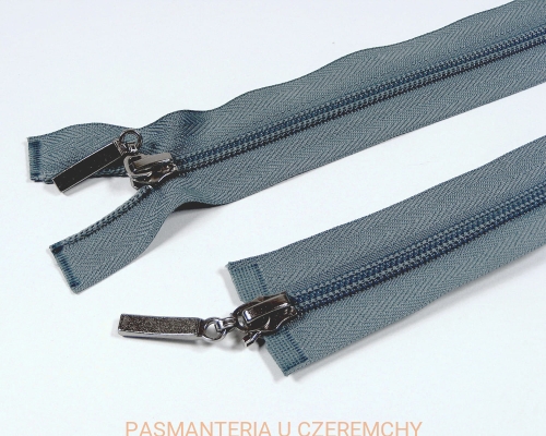 zamek 80 cm szary rozdzielczy dwusuwakowy spirala 5